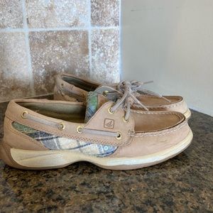 Sperry Top-Sider's Women's Blue Green Plaid Sequins Shoe Size 6